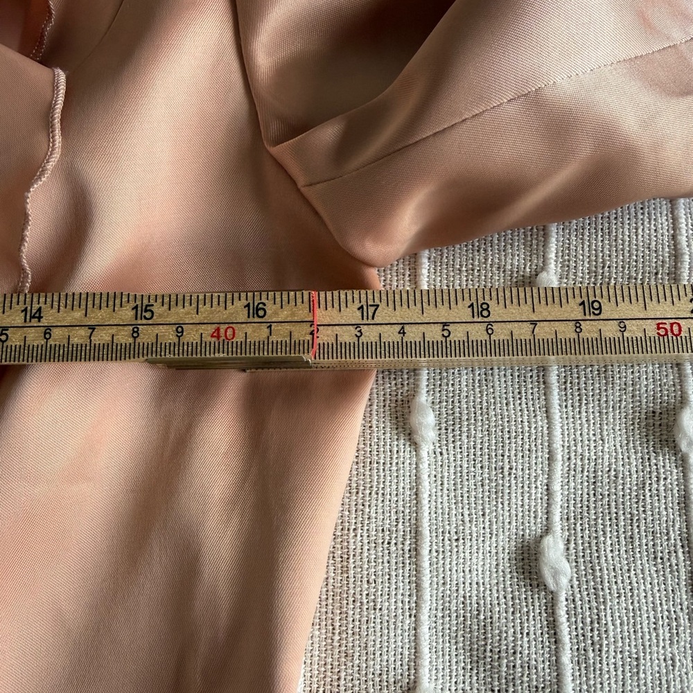 Boston Proper Satin Blouse in Soft Peach - Picture 9 of 14